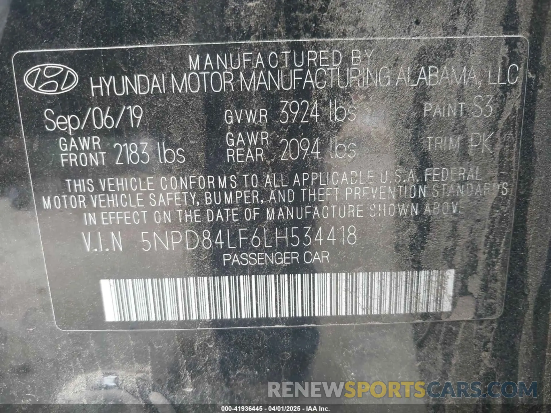9 Photograph of a damaged car 5NPD84LF6LH534418 HYUNDAI ELANTRA 2020