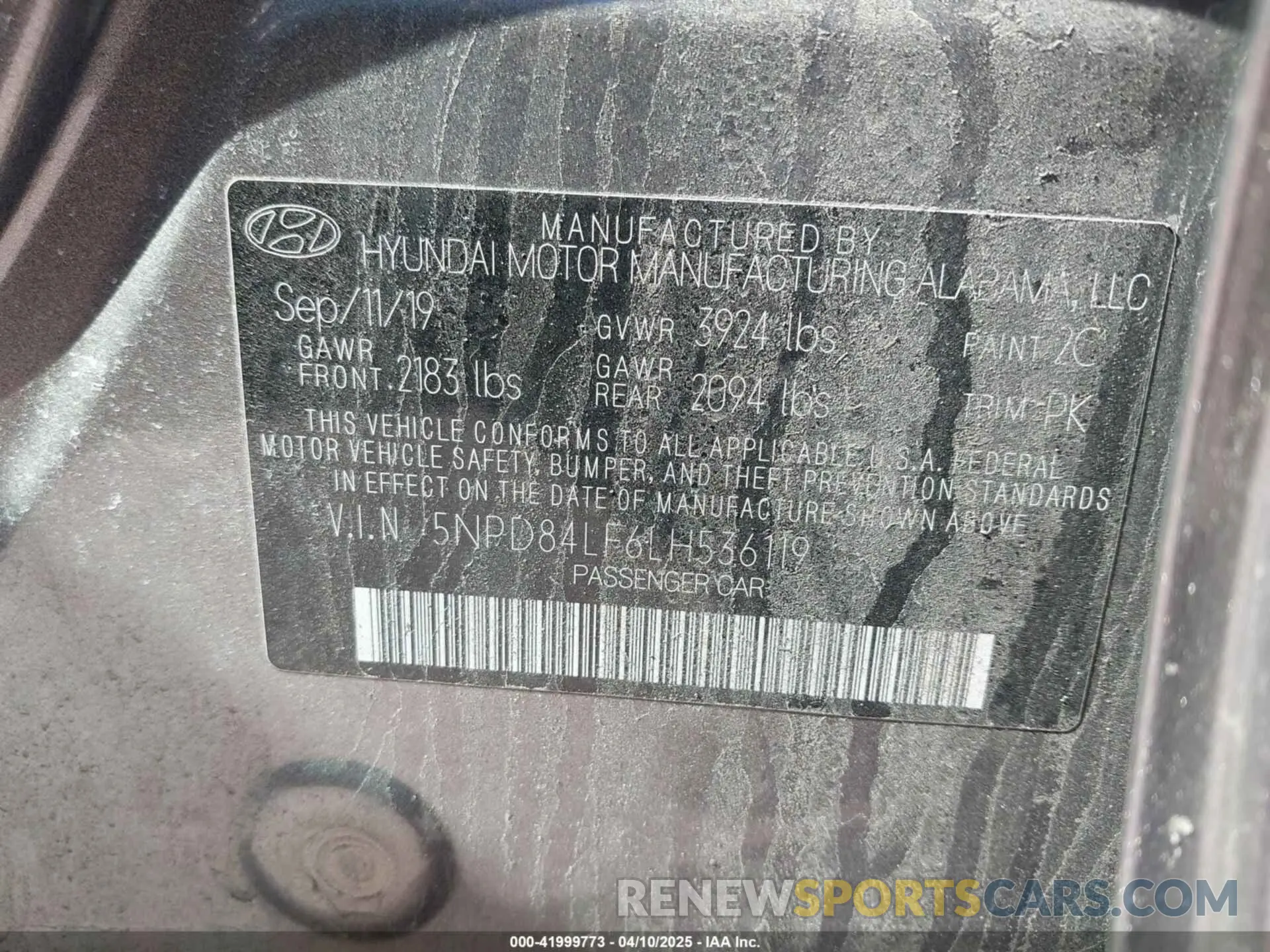 9 Photograph of a damaged car 5NPD84LF6LH536119 HYUNDAI ELANTRA 2020