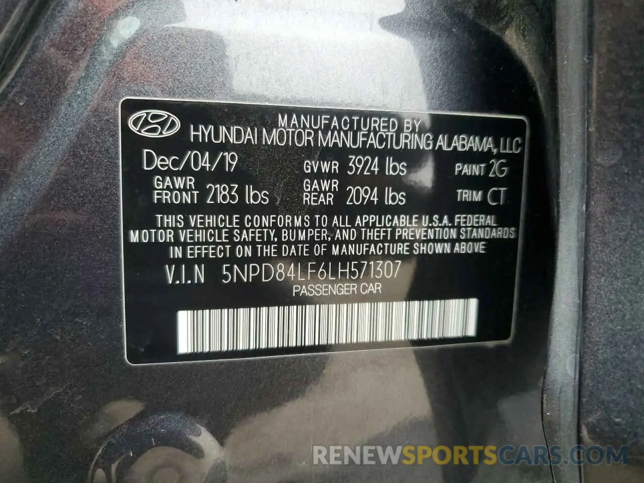 13 Photograph of a damaged car 5NPD84LF6LH571307 HYUNDAI ELANTRA 2020