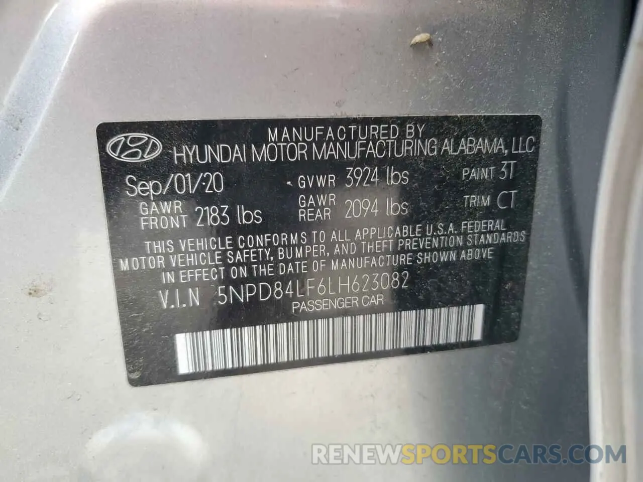 13 Фотография поврежденного автомобиля 5NPD84LF6LH623082 HYUNDAI ELANTRA 2020