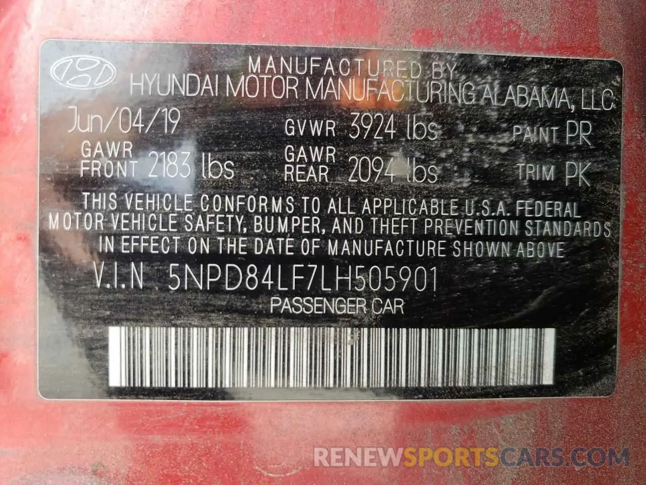 12 Photograph of a damaged car 5NPD84LF7LH505901 HYUNDAI ELANTRA 2020