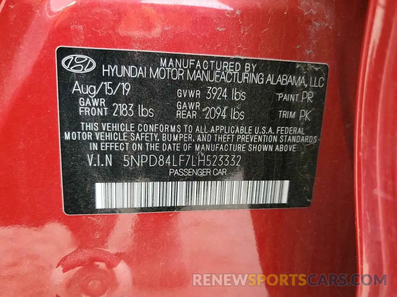 14 Фотография поврежденного автомобиля 5NPD84LF7LH523332 HYUNDAI ELANTRA 2020