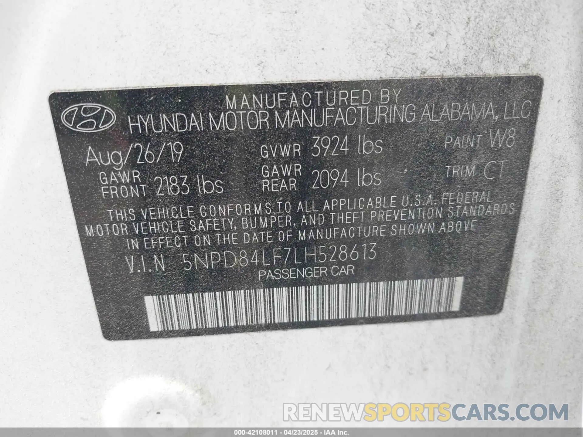 9 Фотография поврежденного автомобиля 5NPD84LF7LH528613 HYUNDAI ELANTRA 2020