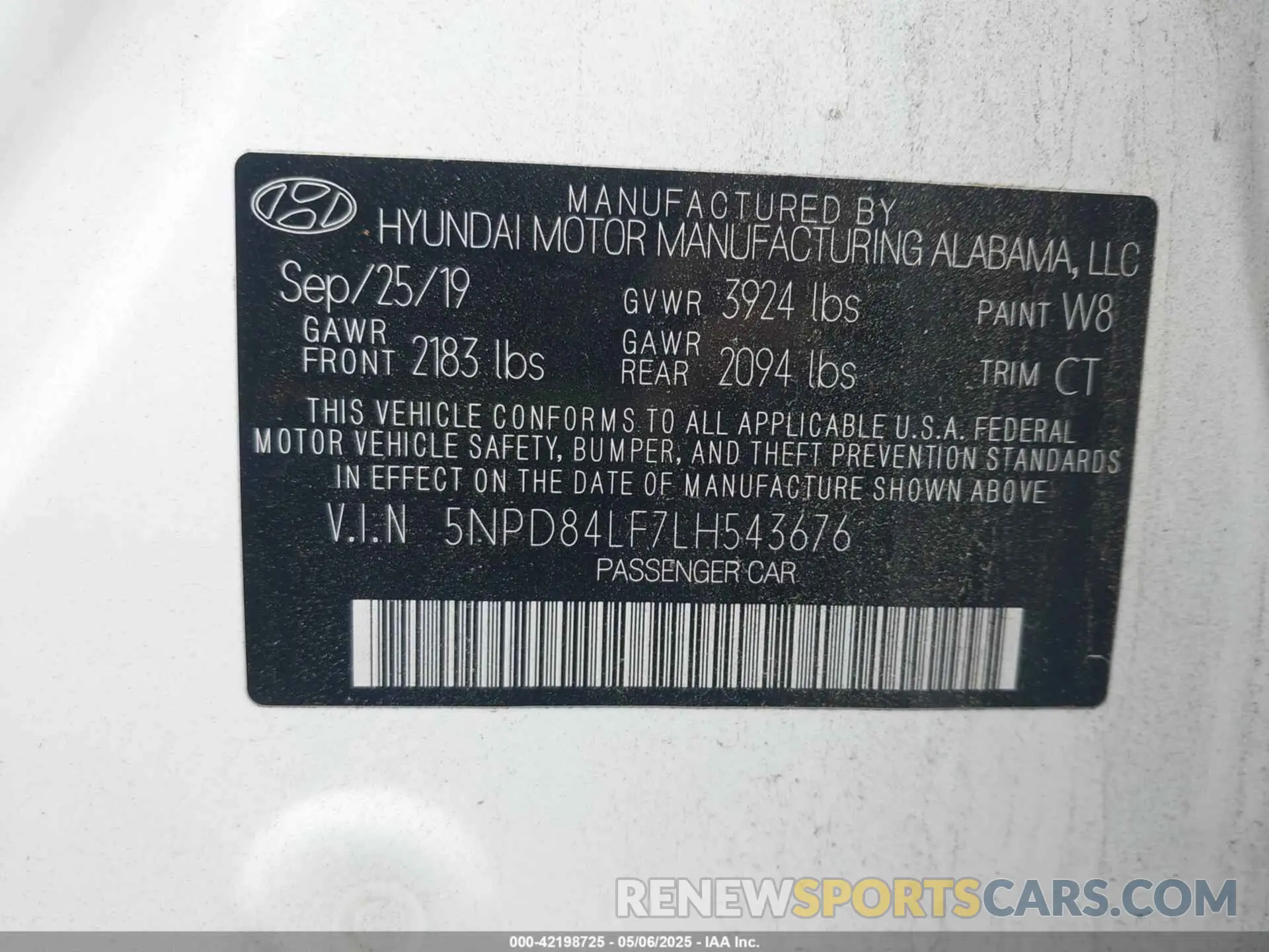 9 Photograph of a damaged car 5NPD84LF7LH543676 HYUNDAI ELANTRA 2020