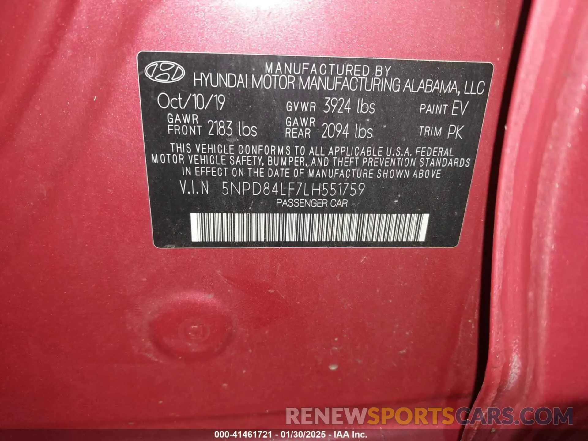 9 Photograph of a damaged car 5NPD84LF7LH551759 HYUNDAI ELANTRA 2020