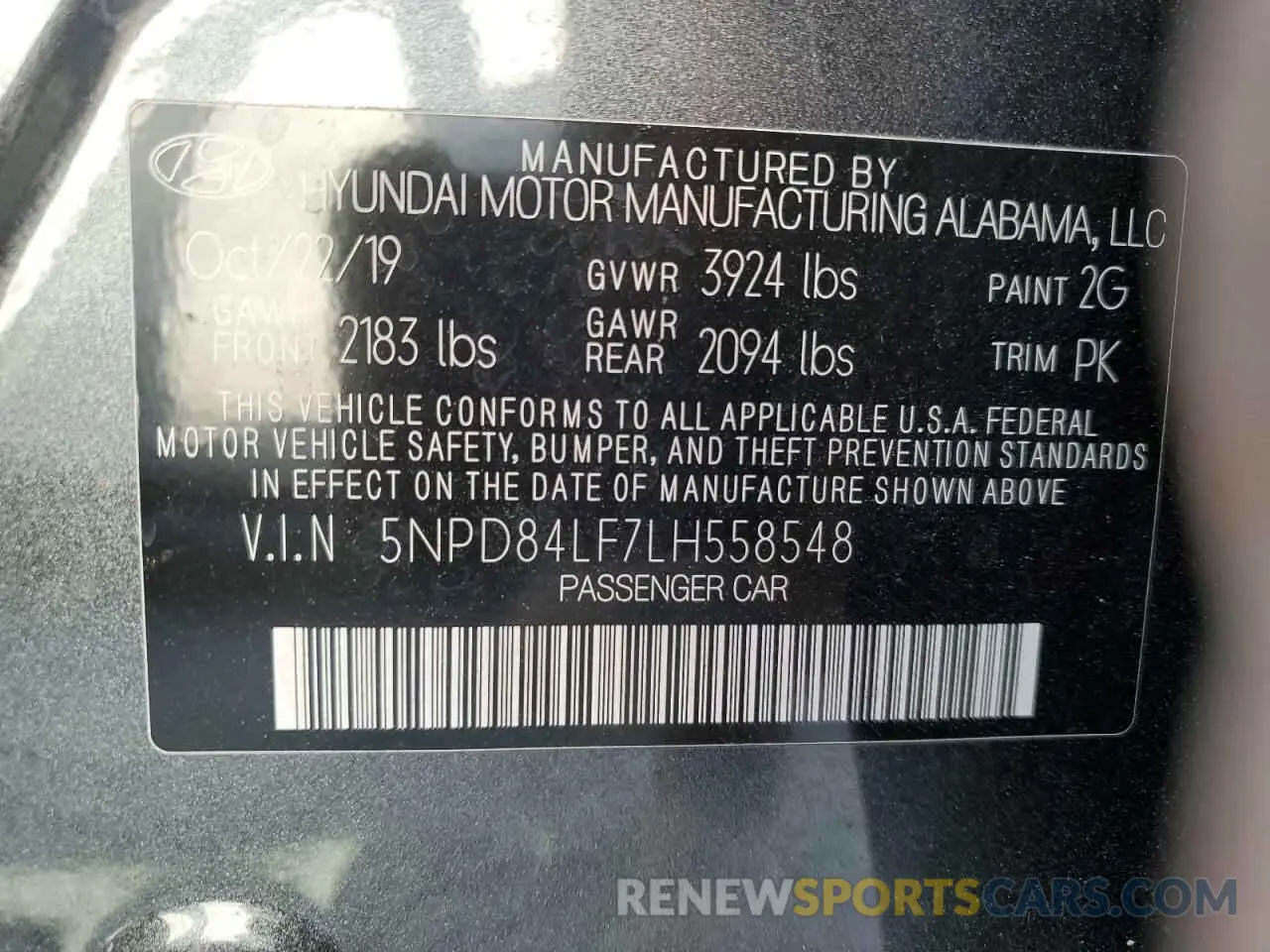 13 Фотография поврежденного автомобиля 5NPD84LF7LH558548 HYUNDAI ELANTRA 2020