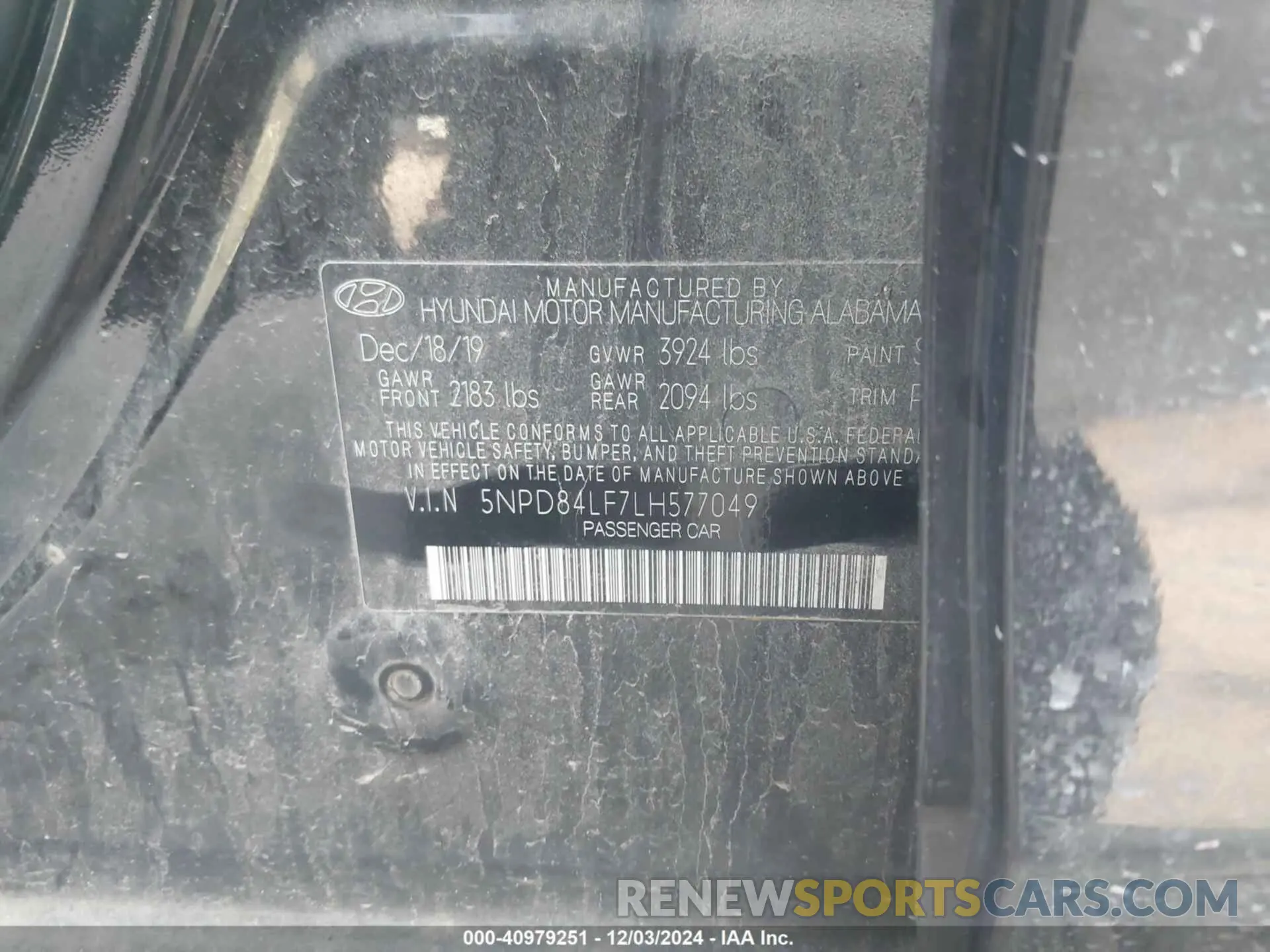 9 Photograph of a damaged car 5NPD84LF7LH577049 HYUNDAI ELANTRA 2020