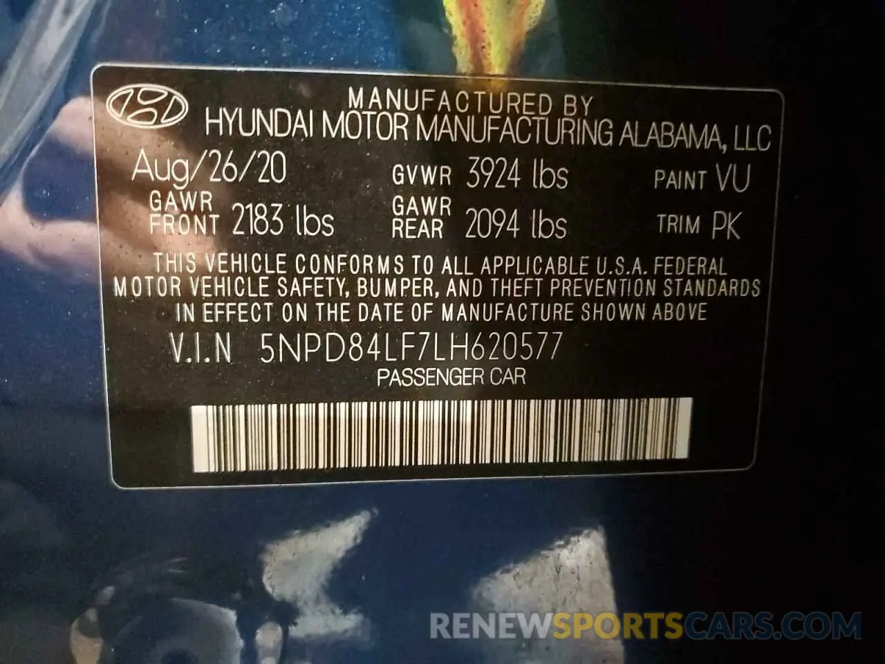 12 Photograph of a damaged car 5NPD84LF7LH620577 HYUNDAI ELANTRA 2020