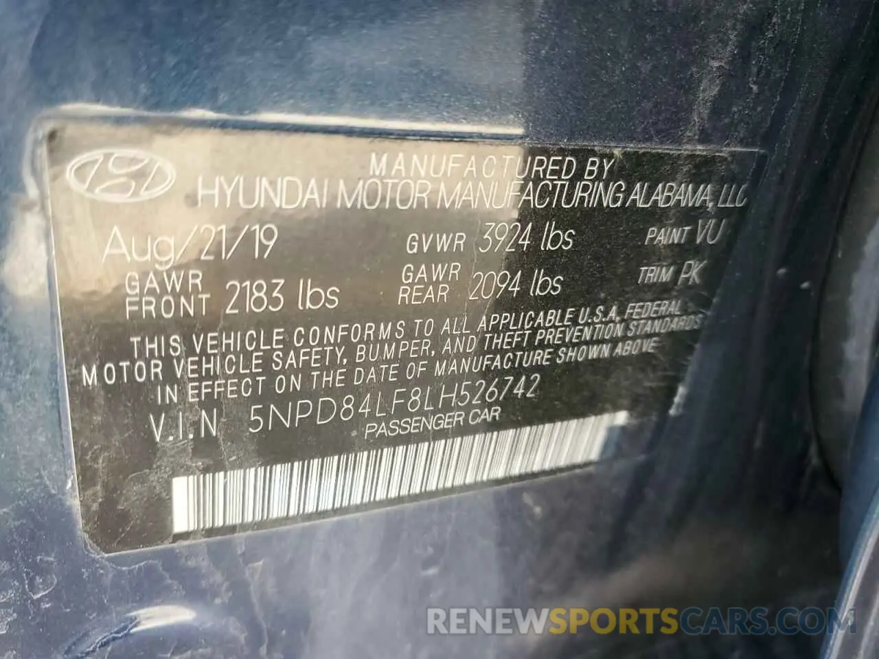 13 Photograph of a damaged car 5NPD84LF8LH526742 HYUNDAI ELANTRA 2020