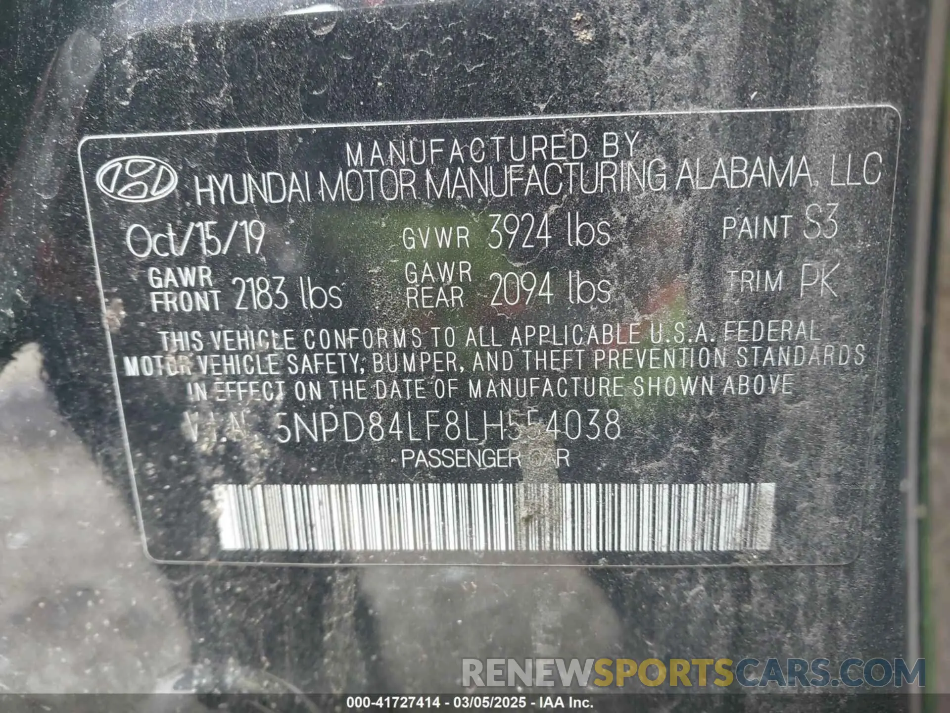9 Фотография поврежденного автомобиля 5NPD84LF8LH554038 HYUNDAI ELANTRA 2020