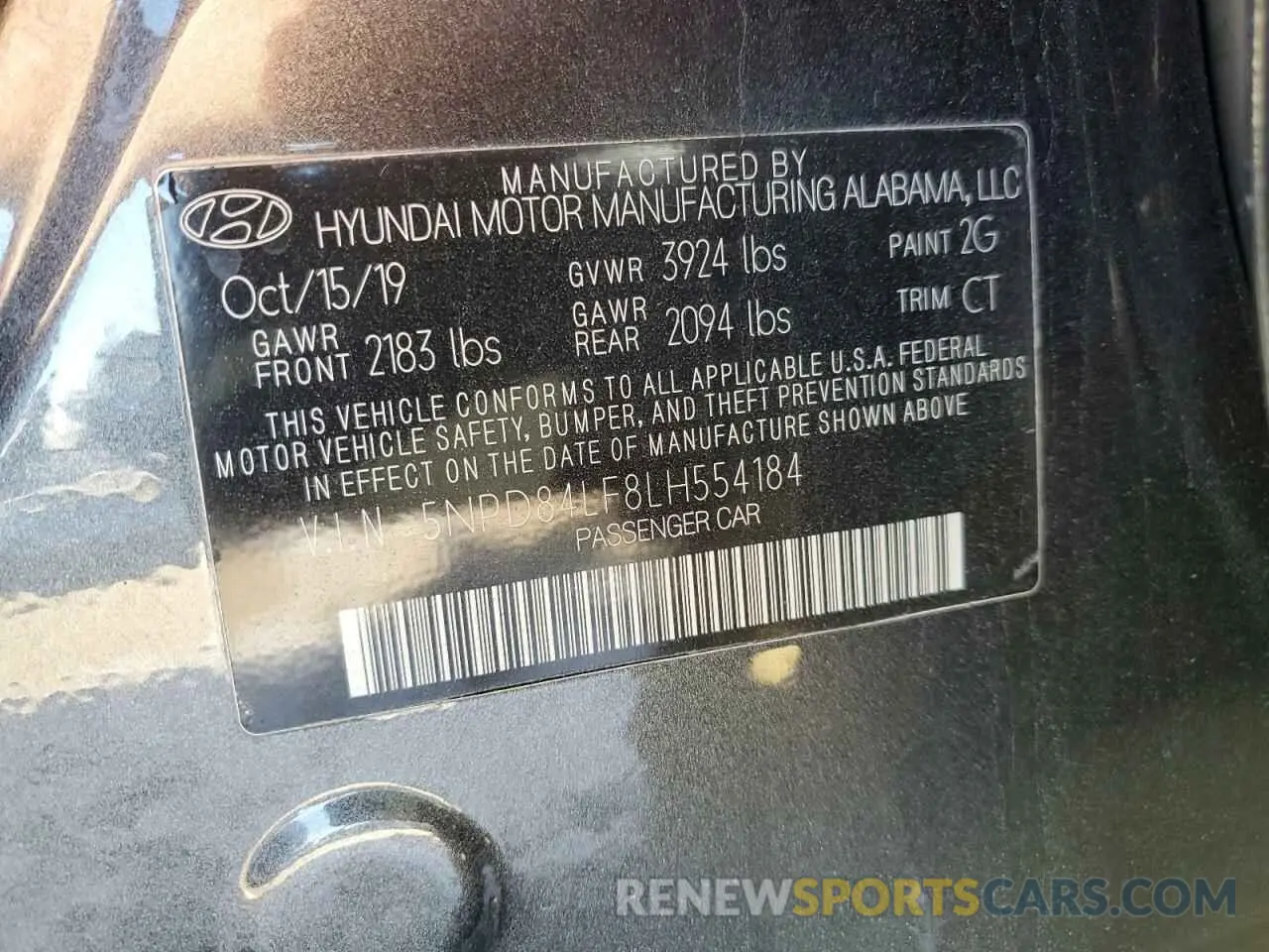 13 Photograph of a damaged car 5NPD84LF8LH554184 HYUNDAI ELANTRA 2020
