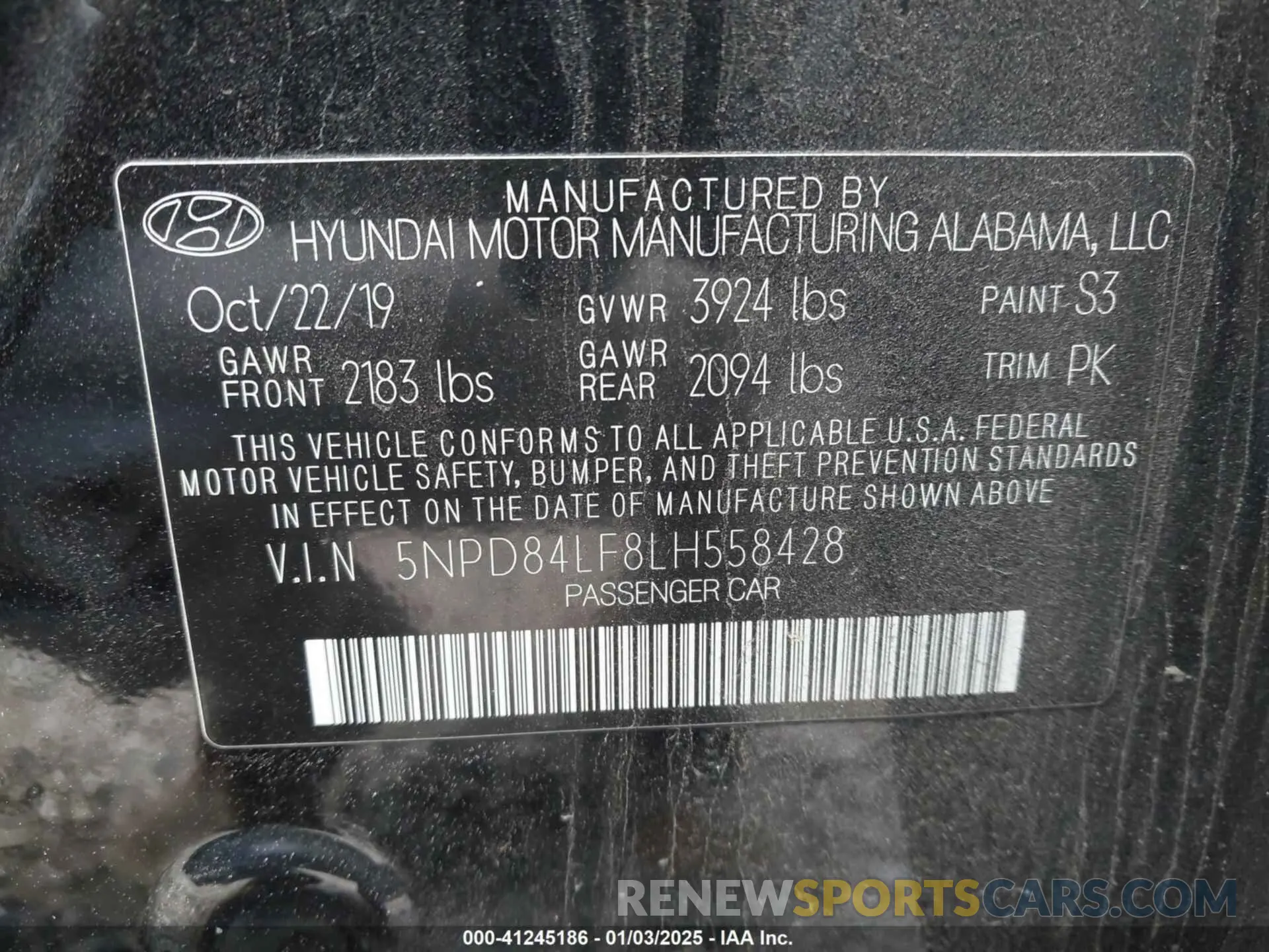9 Photograph of a damaged car 5NPD84LF8LH558428 HYUNDAI ELANTRA 2020