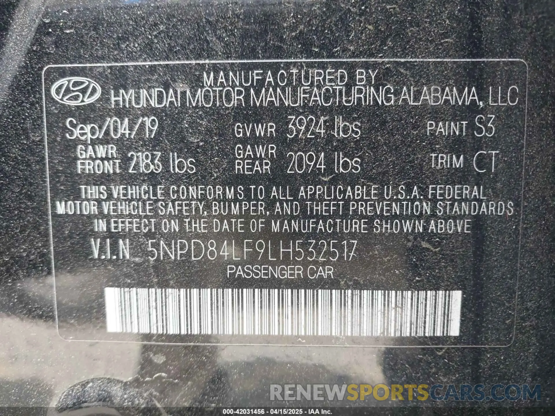 9 Photograph of a damaged car 5NPD84LF9LH532517 HYUNDAI ELANTRA 2020
