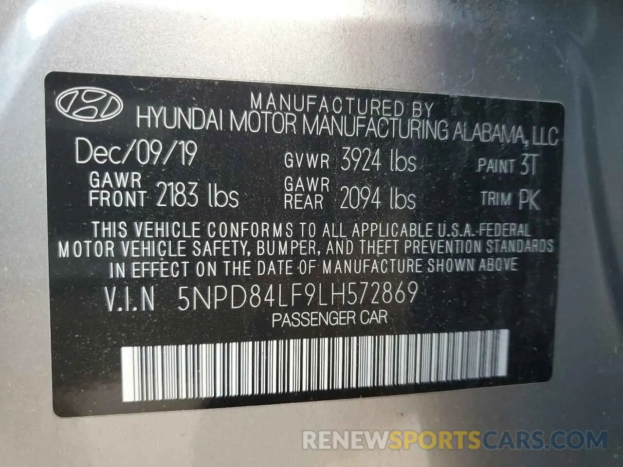 12 Фотография поврежденного автомобиля 5NPD84LF9LH572869 HYUNDAI ELANTRA 2020