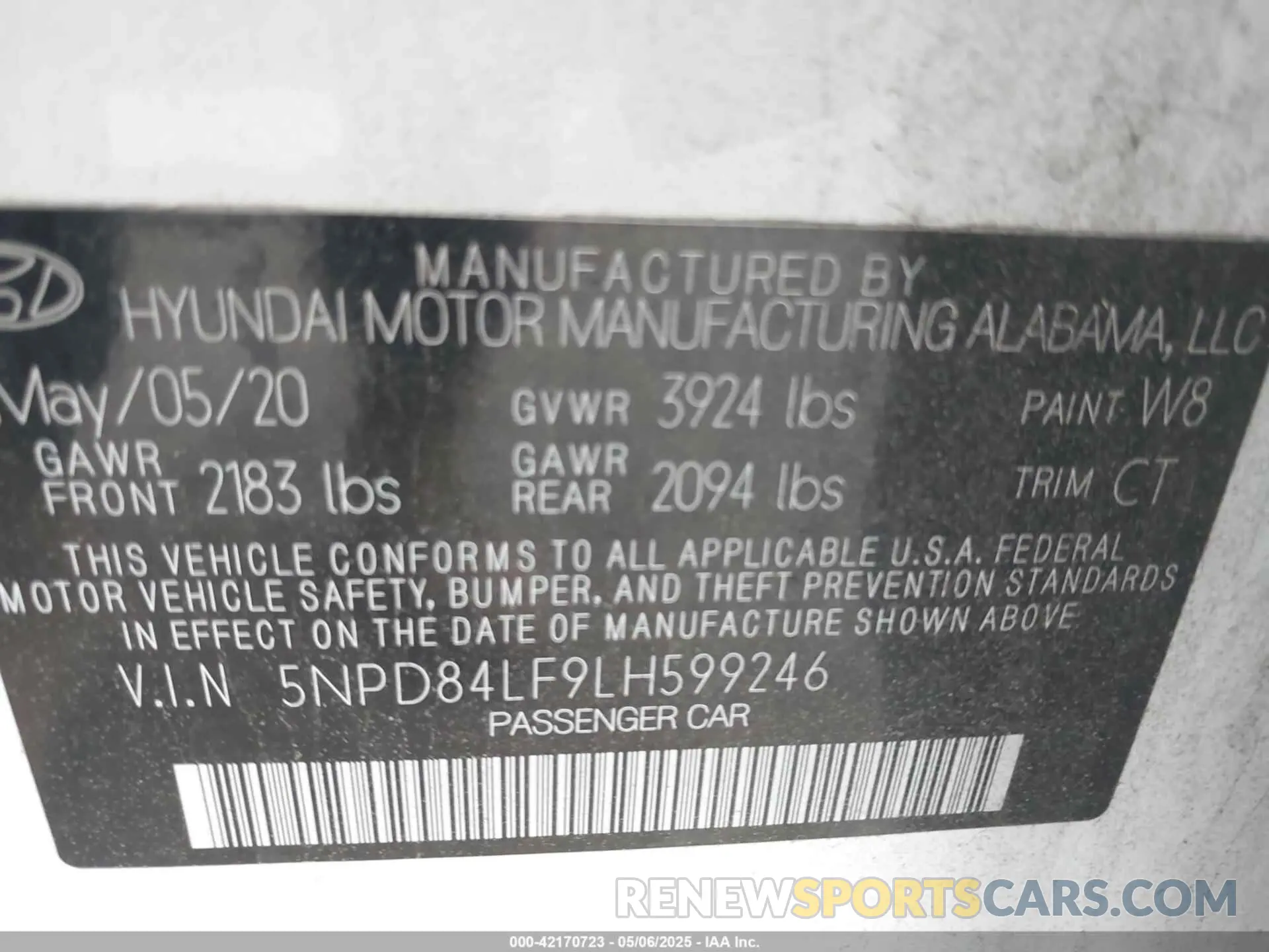 9 Photograph of a damaged car 5NPD84LF9LH599246 HYUNDAI ELANTRA 2020