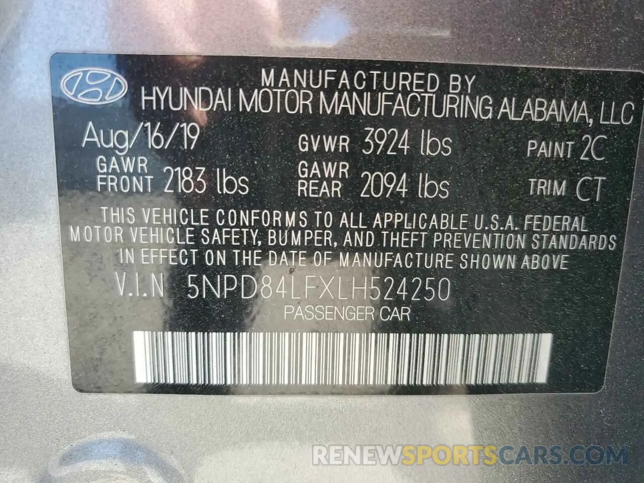 13 Фотография поврежденного автомобиля 5NPD84LFXLH524250 HYUNDAI ELANTRA 2020