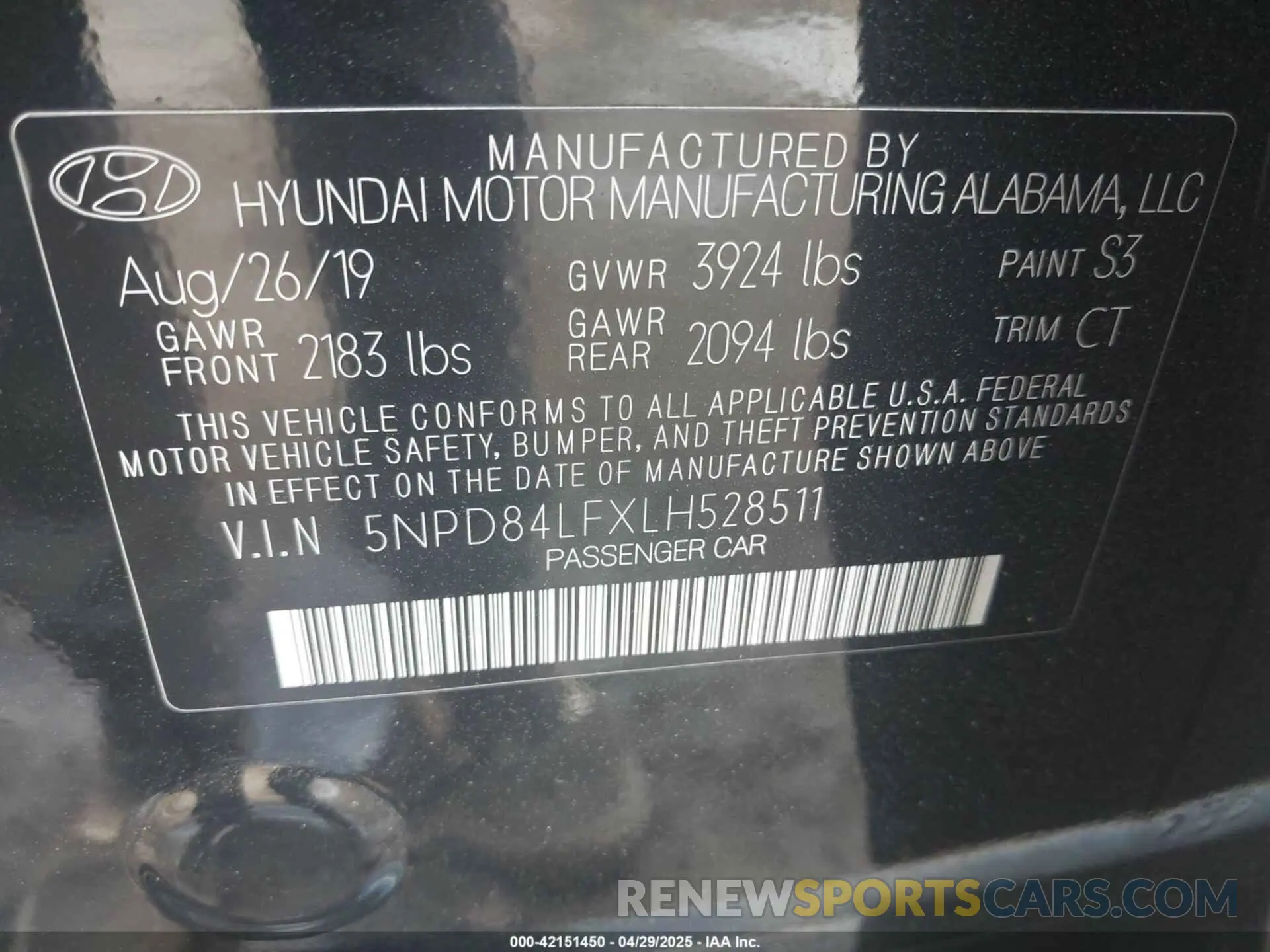 9 Photograph of a damaged car 5NPD84LFXLH528511 HYUNDAI ELANTRA 2020