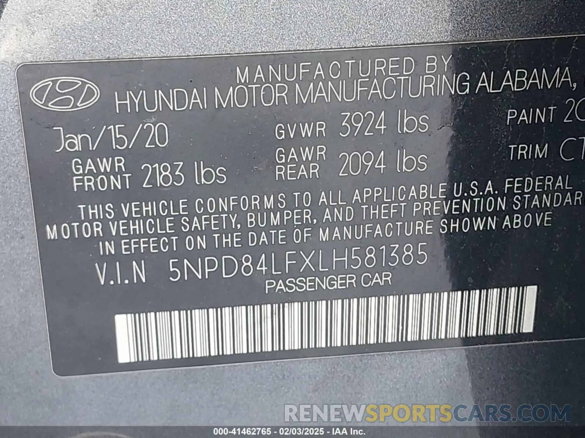 9 Фотография поврежденного автомобиля 5NPD84LFXLH581385 HYUNDAI ELANTRA 2020