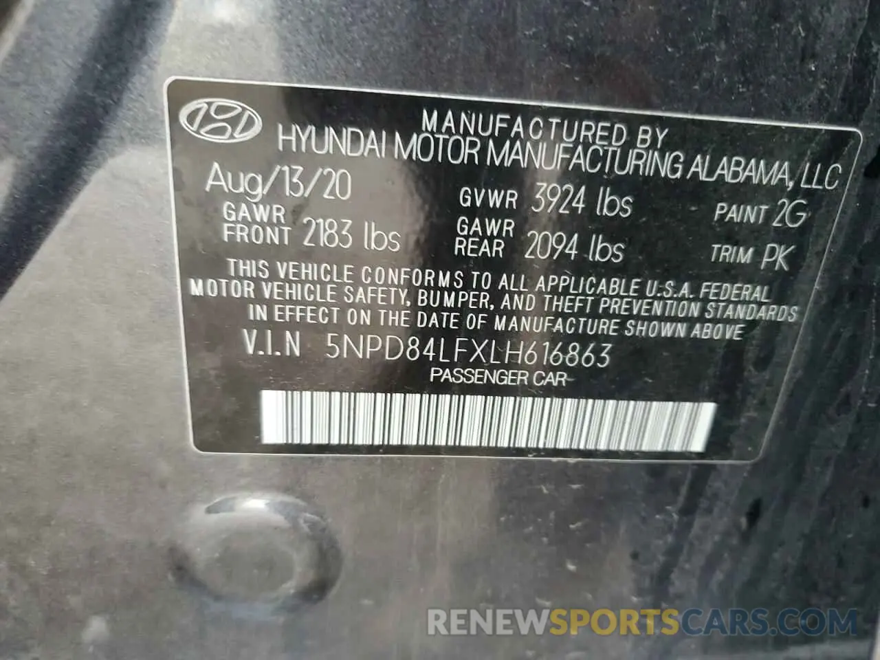 12 Фотография поврежденного автомобиля 5NPD84LFXLH616863 HYUNDAI ELANTRA 2020