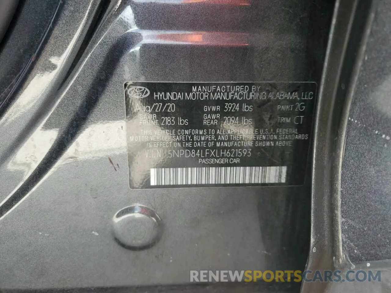 12 Photograph of a damaged car 5NPD84LFXLH621593 HYUNDAI ELANTRA 2020
