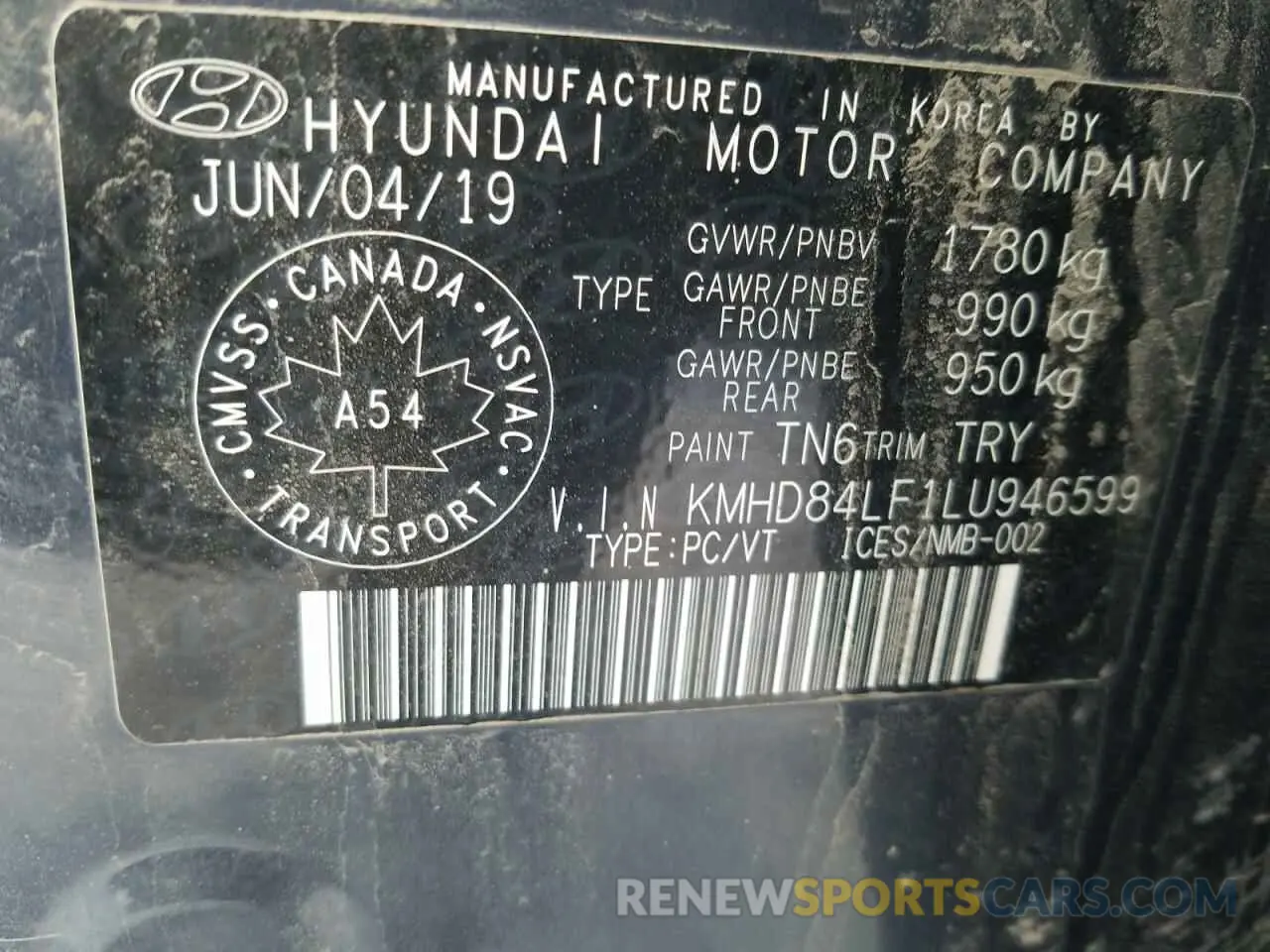 12 Photograph of a damaged car KMHD84LF1LU946599 HYUNDAI ELANTRA 2020