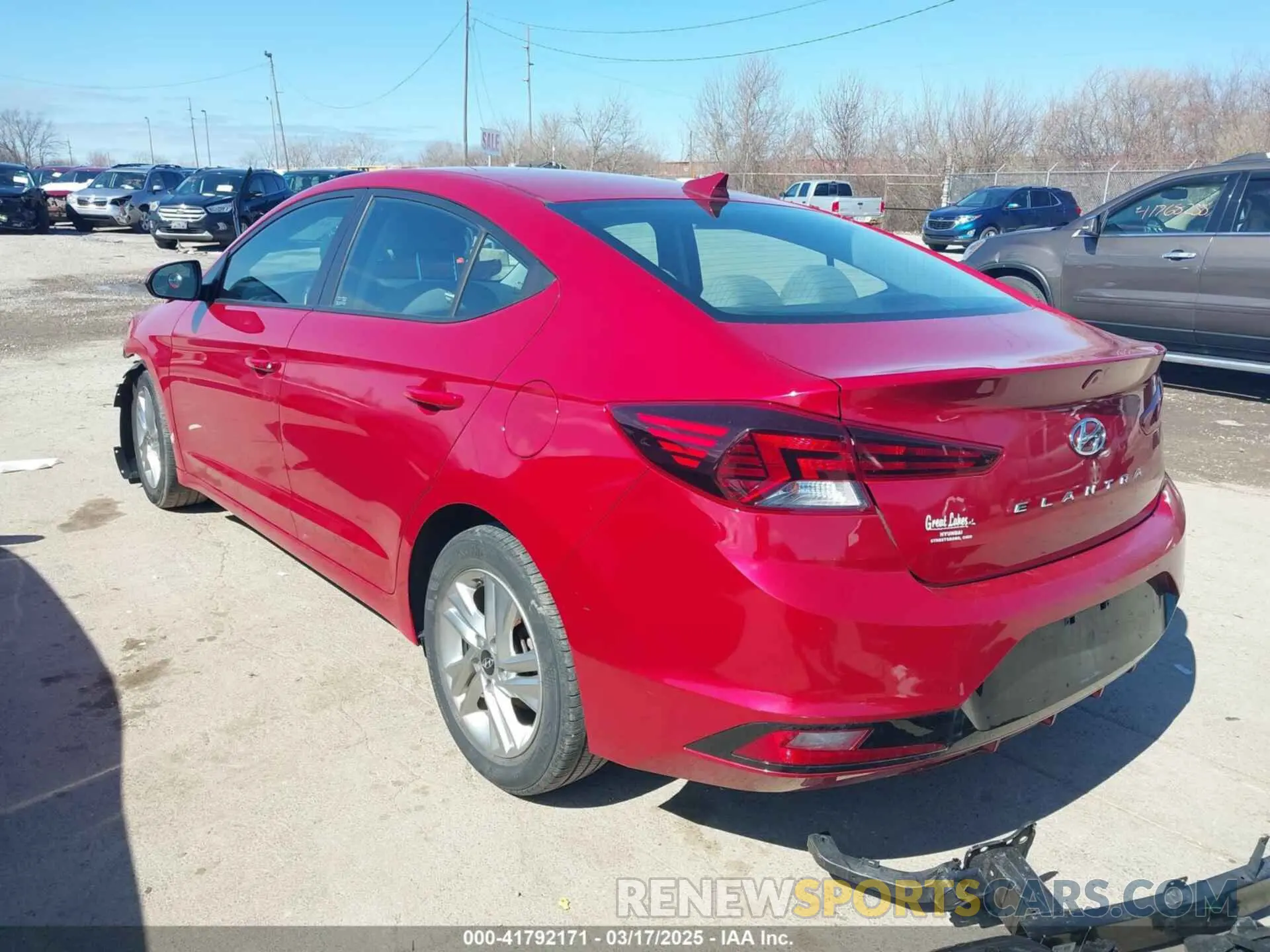 3 Фотография поврежденного автомобиля KMHD84LF6LU029187 HYUNDAI ELANTRA 2020