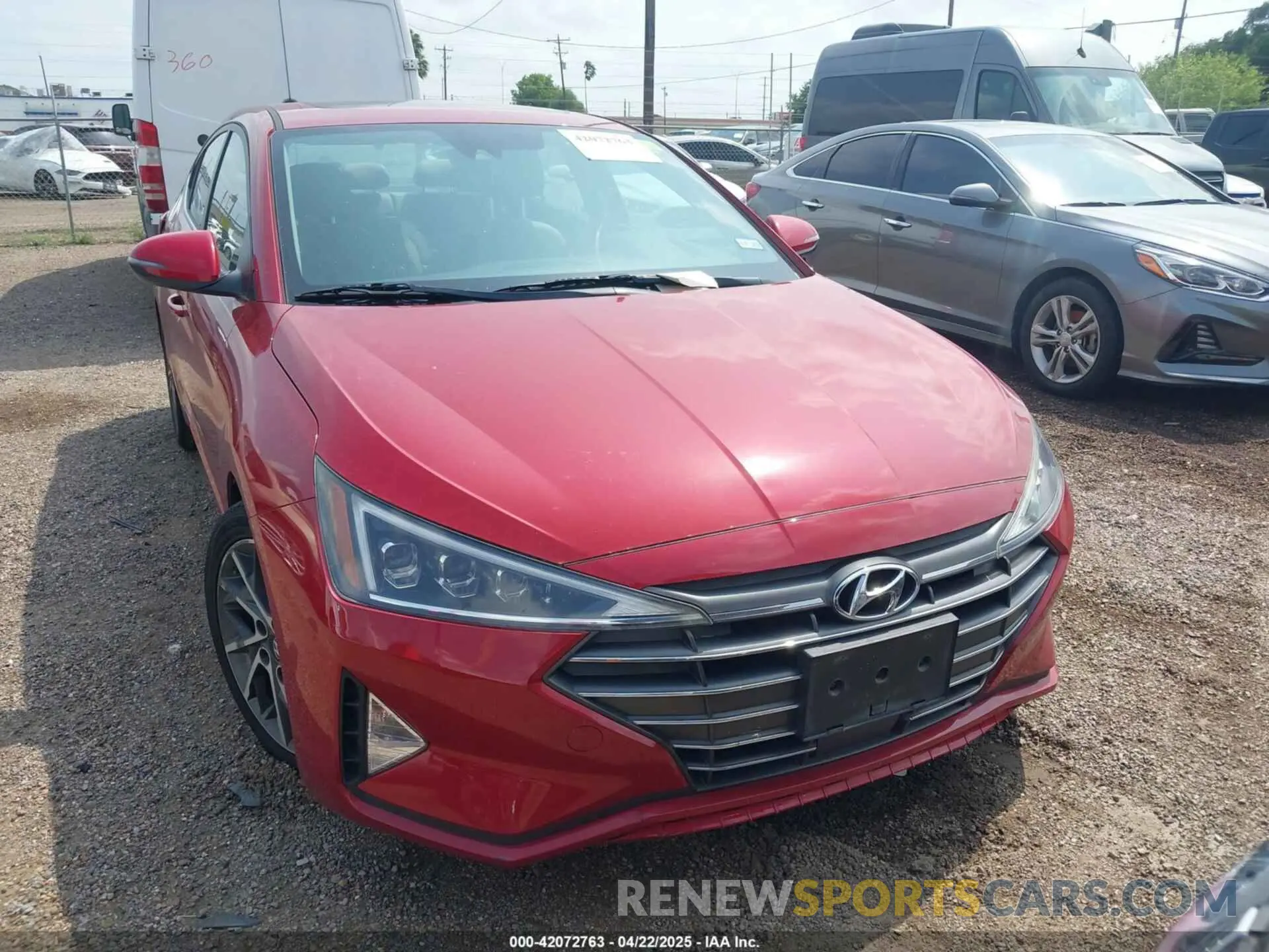 1 Photograph of a damaged car KMHD84LF8LU107789 HYUNDAI ELANTRA 2020