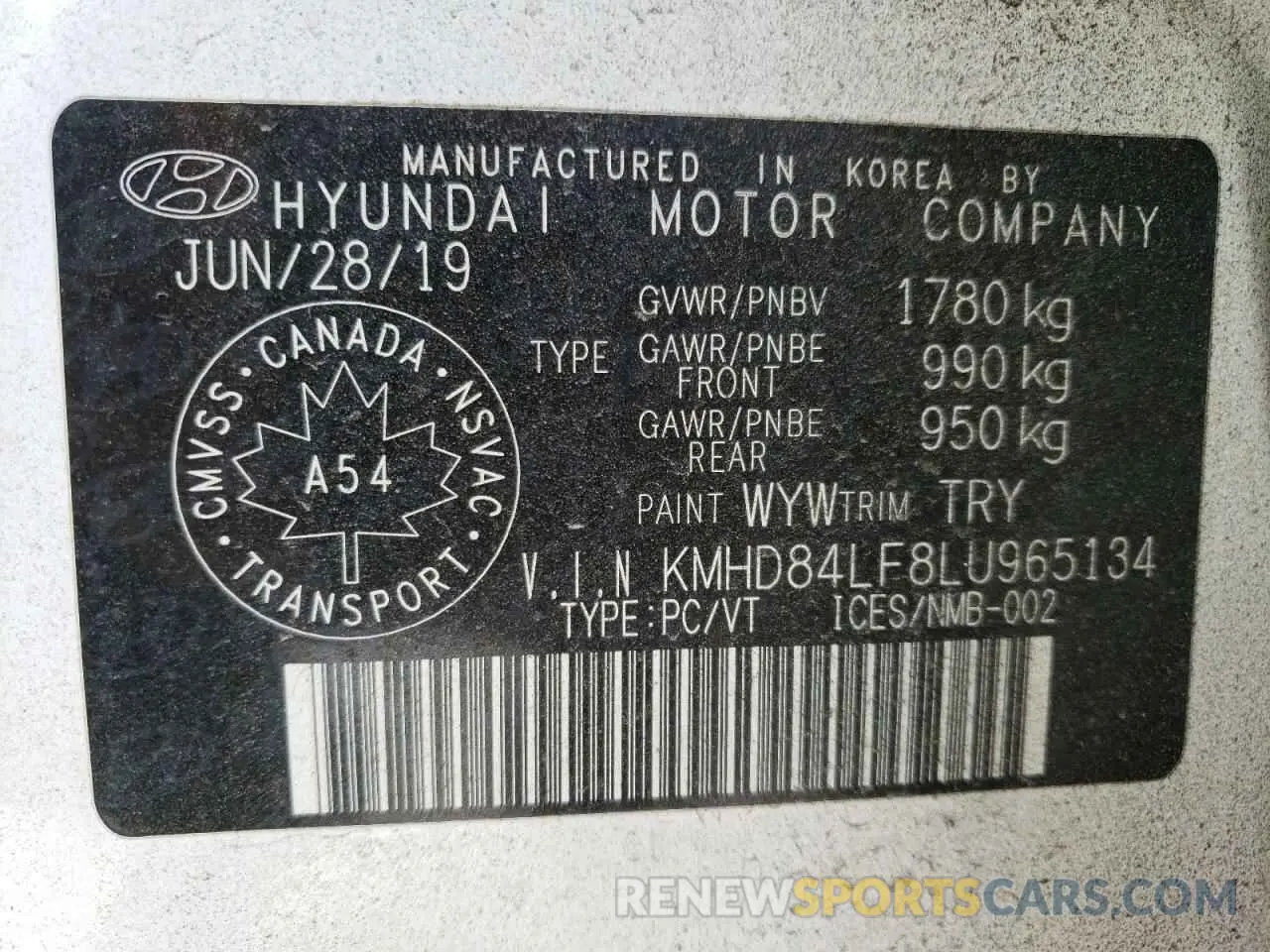 12 Photograph of a damaged car KMHD84LF8LU965134 HYUNDAI ELANTRA 2020