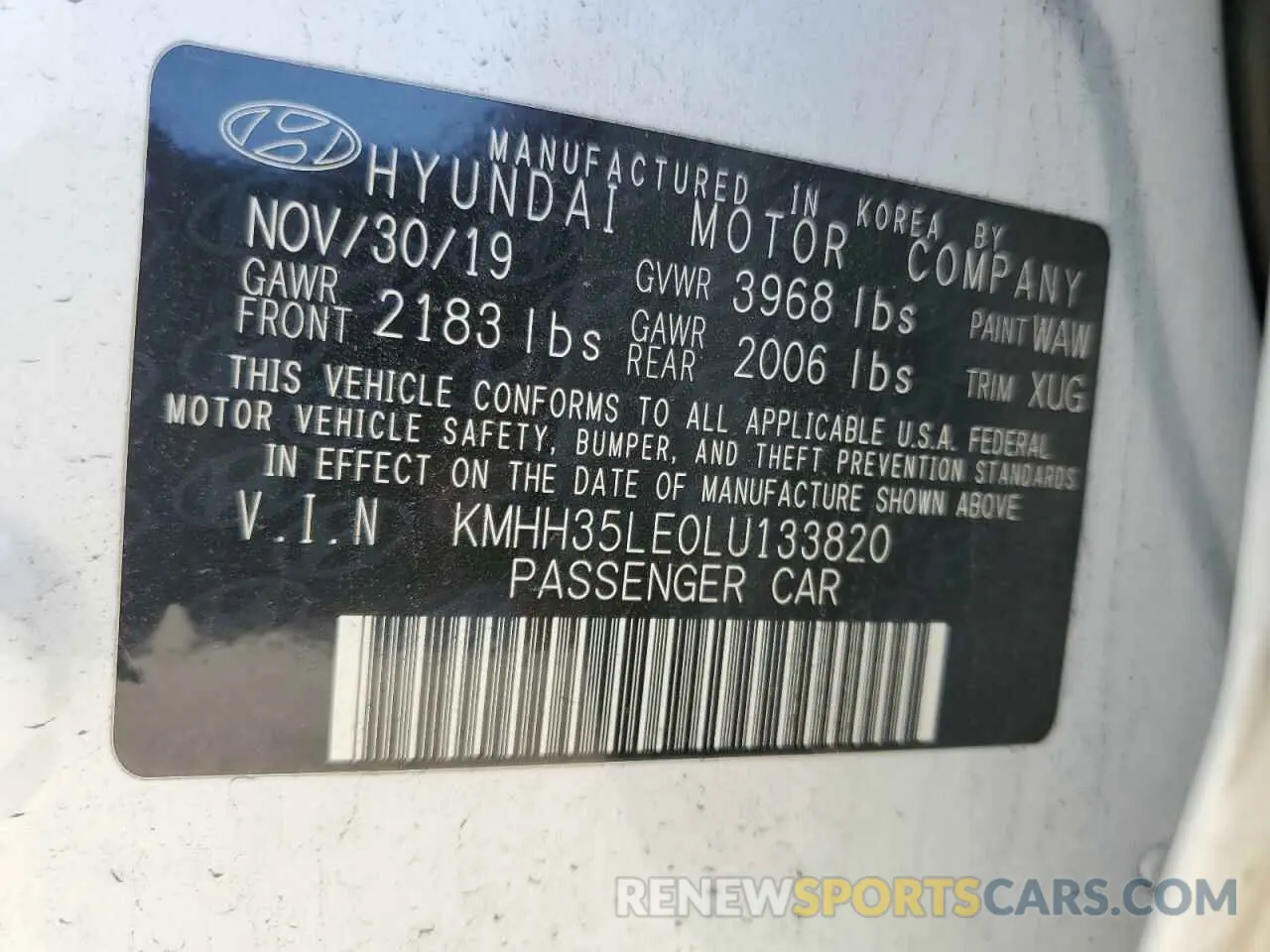 14 Фотография поврежденного автомобиля KMHH35LE0LU133820 HYUNDAI ELANTRA 2020