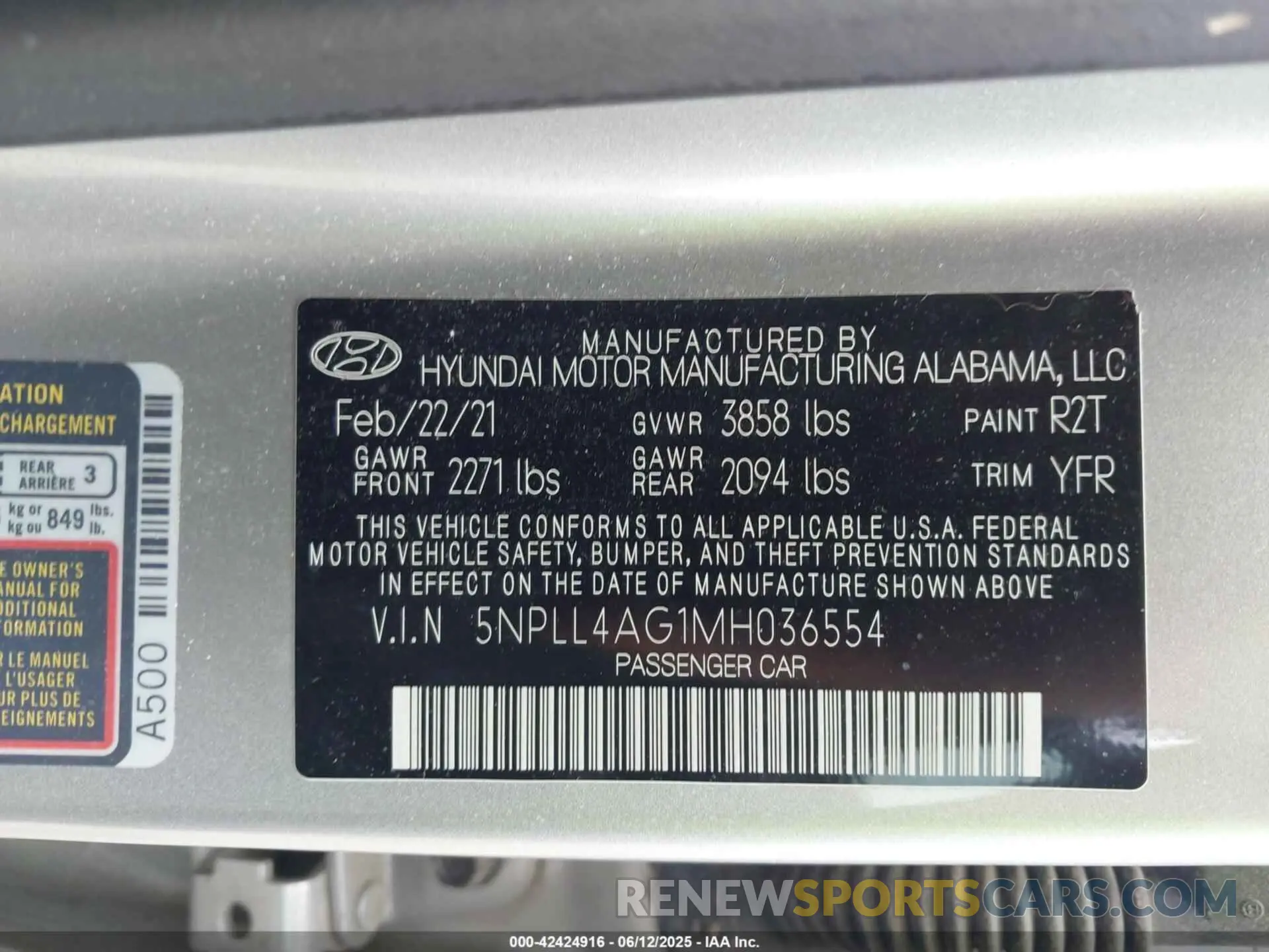 9 Фотография поврежденного автомобиля 5NPLL4AG1MH036554 HYUNDAI ELANTRA 2021