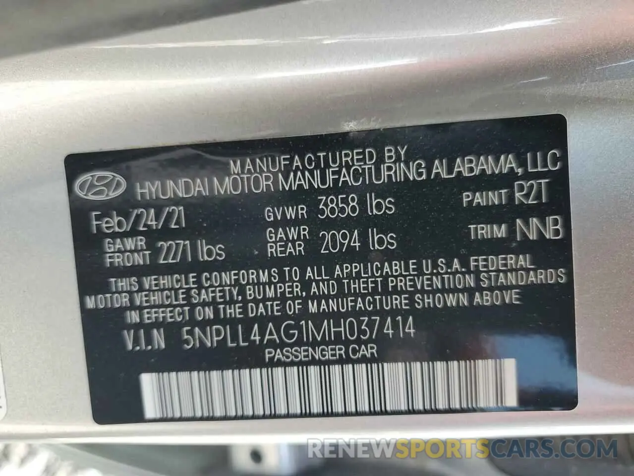 15 Фотография поврежденного автомобиля 5NPLL4AG1MH037414 HYUNDAI ELANTRA 2021