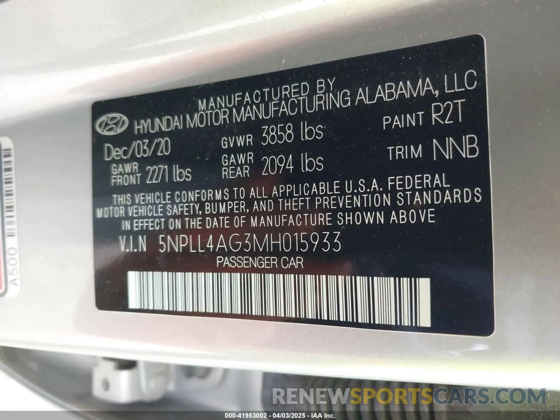 9 Фотография поврежденного автомобиля 5NPLL4AG3MH015933 HYUNDAI ELANTRA 2021