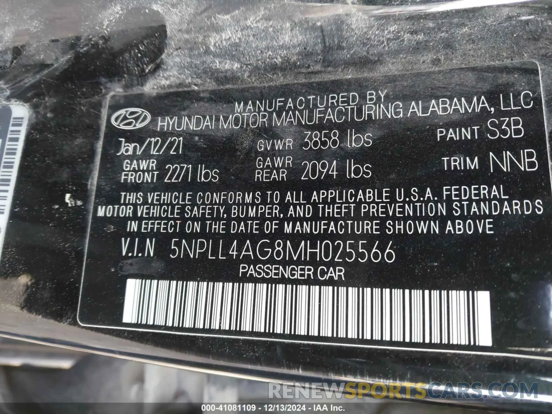 9 Фотография поврежденного автомобиля 5NPLL4AG8MH025566 HYUNDAI ELANTRA 2021