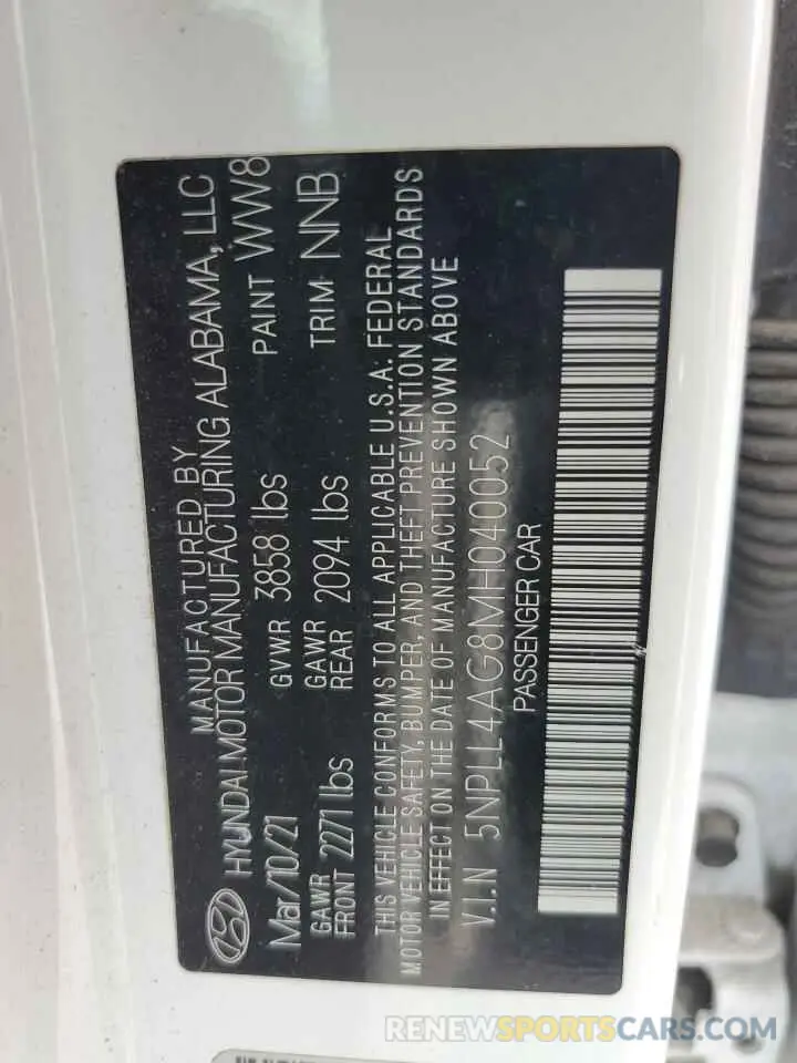 12 Фотография поврежденного автомобиля 5NPLL4AG8MH040052 HYUNDAI ELANTRA 2021