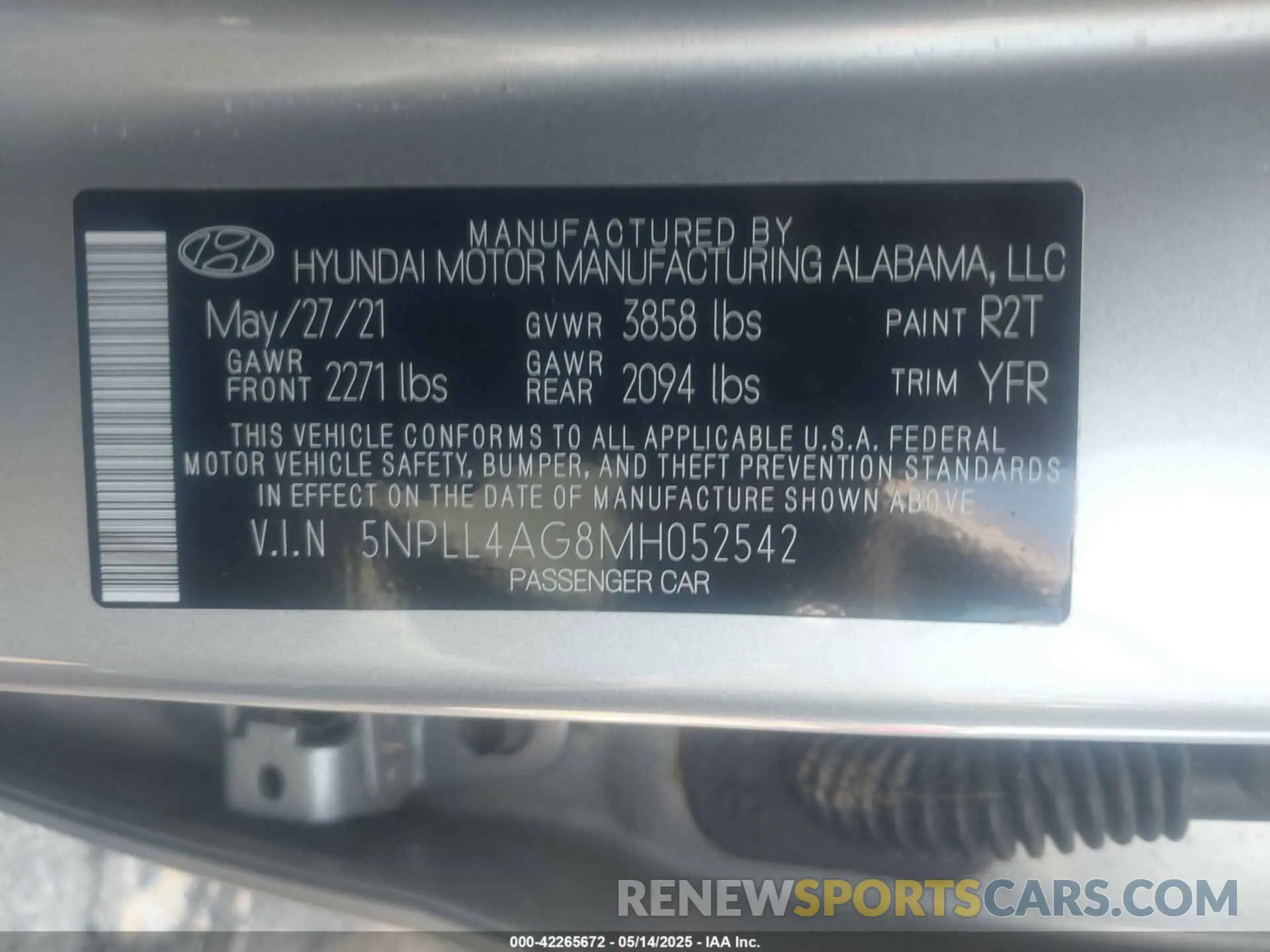 9 Photograph of a damaged car 5NPLL4AG8MH052542 HYUNDAI ELANTRA 2021