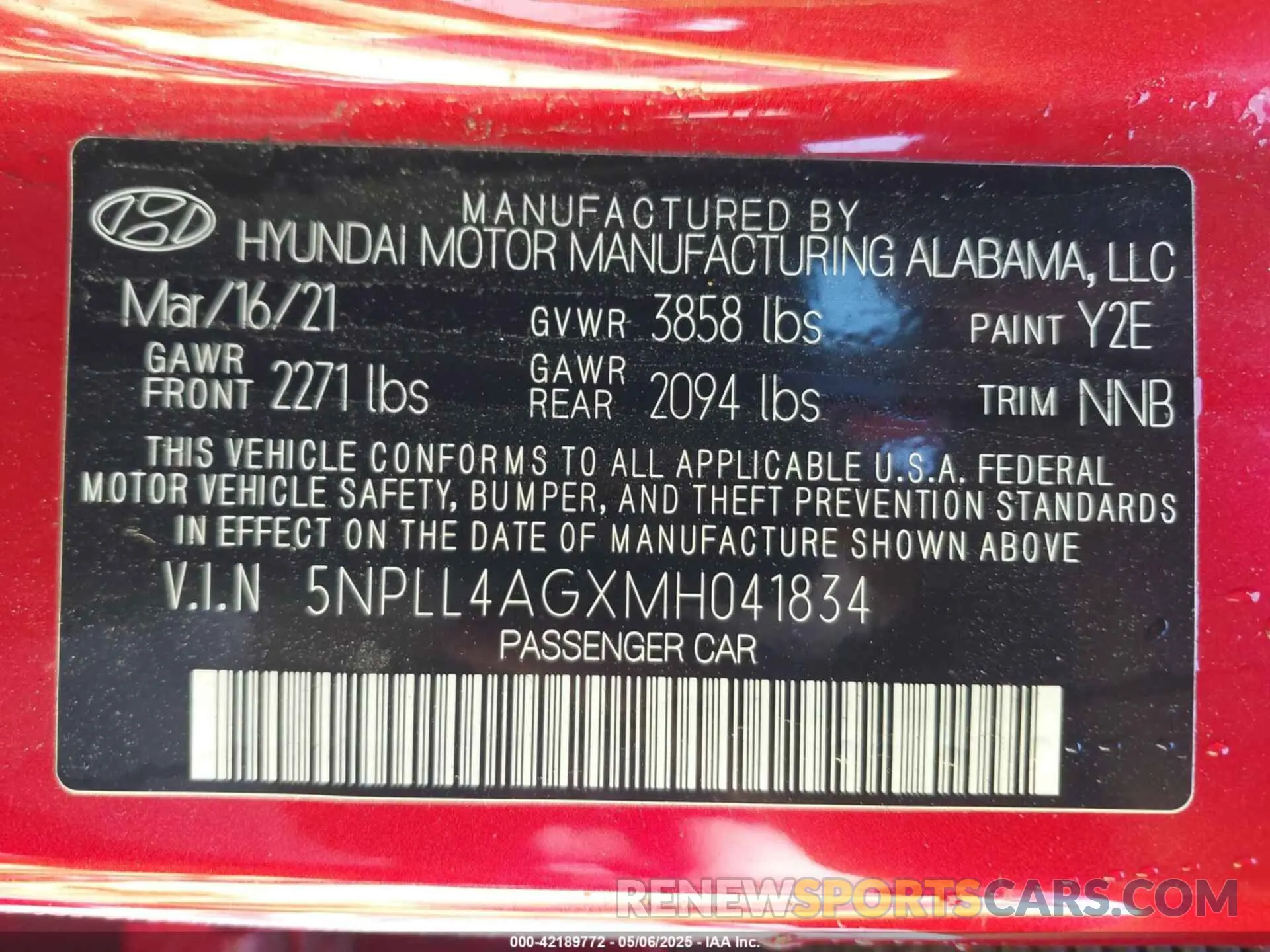 9 Фотография поврежденного автомобиля 5NPLL4AGXMH041834 HYUNDAI ELANTRA 2021