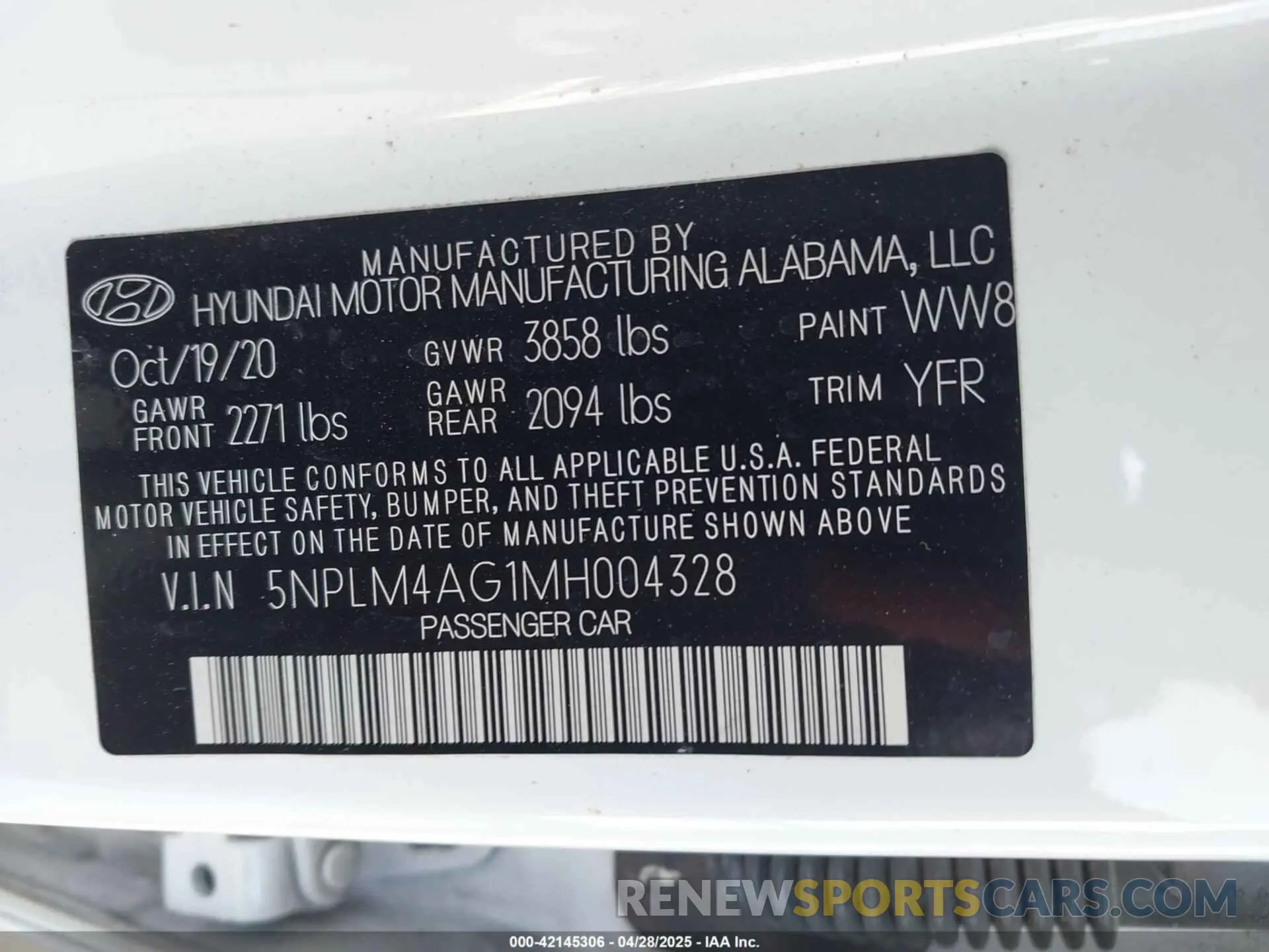 9 Фотография поврежденного автомобиля 5NPLM4AG1MH004328 HYUNDAI ELANTRA 2021