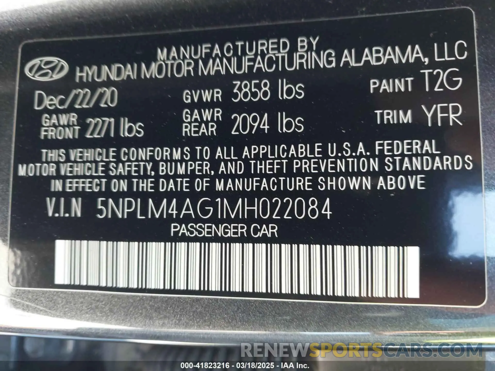 9 Фотография поврежденного автомобиля 5NPLM4AG1MH022084 HYUNDAI ELANTRA 2021