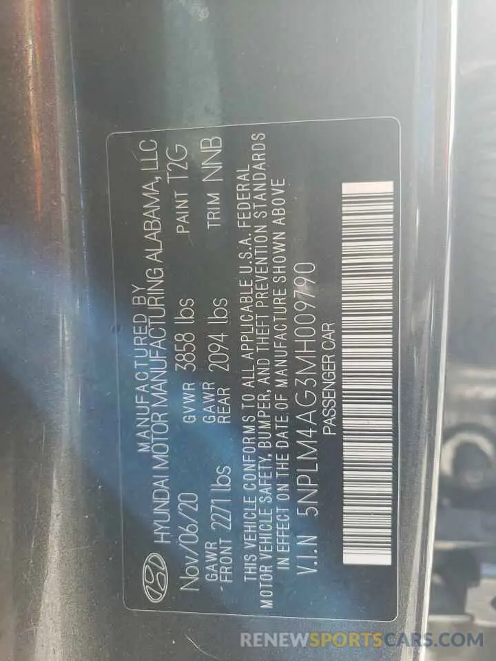 12 Photograph of a damaged car 5NPLM4AG3MH009790 HYUNDAI ELANTRA 2021