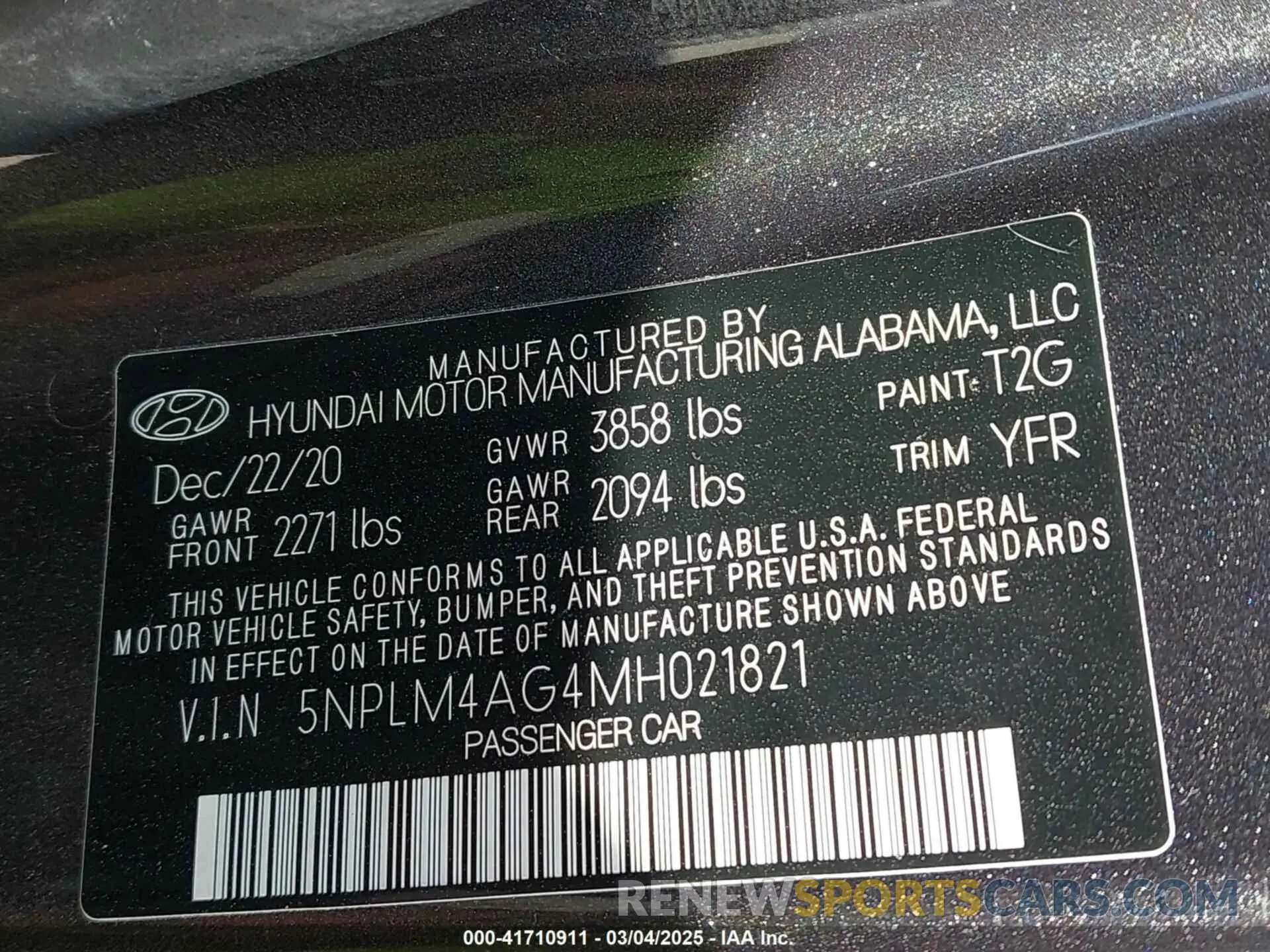 8 Photograph of a damaged car 5NPLM4AG4MH021821 HYUNDAI ELANTRA 2021