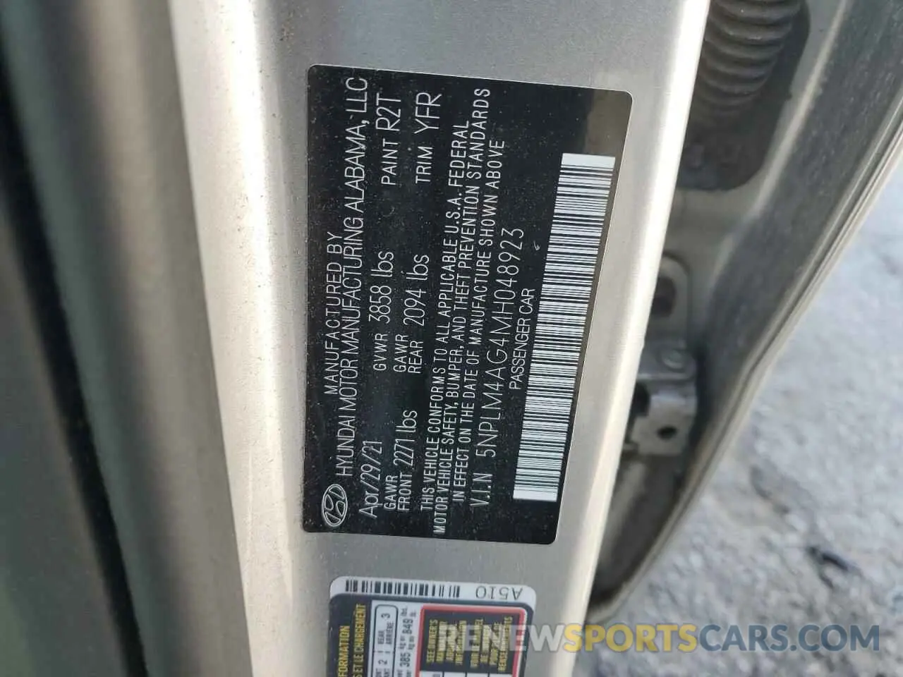13 Фотография поврежденного автомобиля 5NPLM4AG4MH048923 HYUNDAI ELANTRA 2021