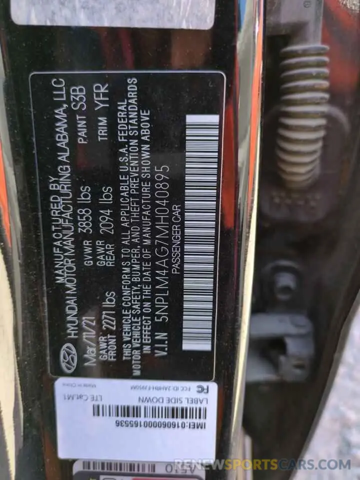 12 Photograph of a damaged car 5NPLM4AG7MH040895 HYUNDAI ELANTRA 2021