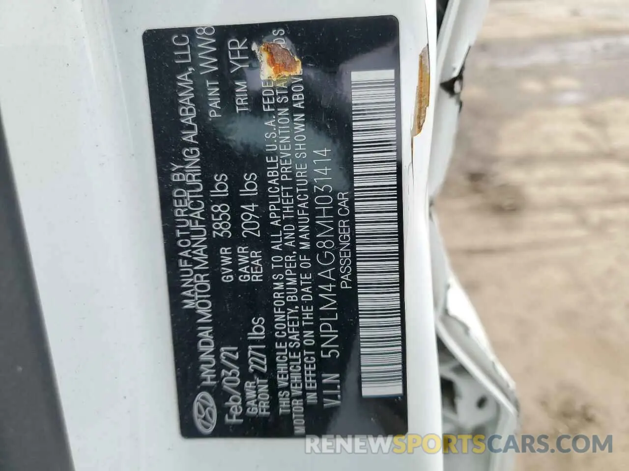 12 Photograph of a damaged car 5NPLM4AG8MH031414 HYUNDAI ELANTRA 2021