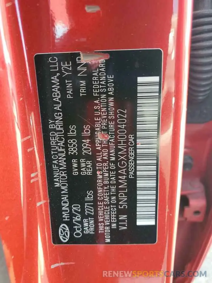 12 Фотография поврежденного автомобиля 5NPLM4AGXMH004022 HYUNDAI ELANTRA 2021