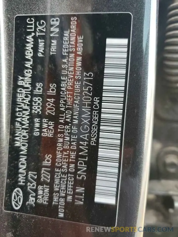 14 Фотография поврежденного автомобиля 5NPLM4AGXMH025713 HYUNDAI ELANTRA 2021