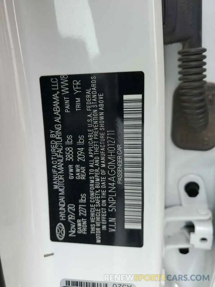 12 Фотография поврежденного автомобиля 5NPLN4AG0MH012711 HYUNDAI ELANTRA 2021