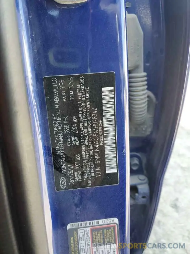 12 Фотография поврежденного автомобиля 5NPLN4AG5MH028242 HYUNDAI ELANTRA 2021