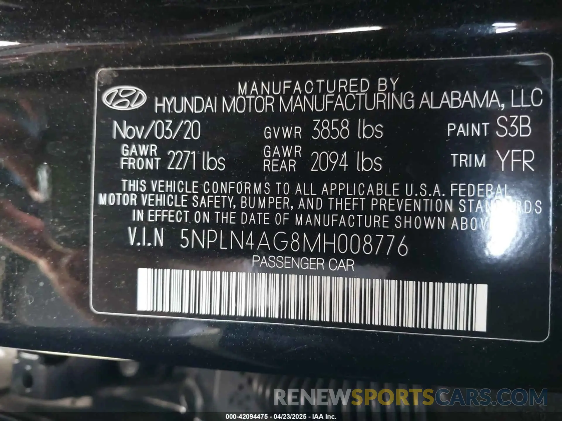 9 Фотография поврежденного автомобиля 5NPLN4AG8MH008776 HYUNDAI ELANTRA 2021