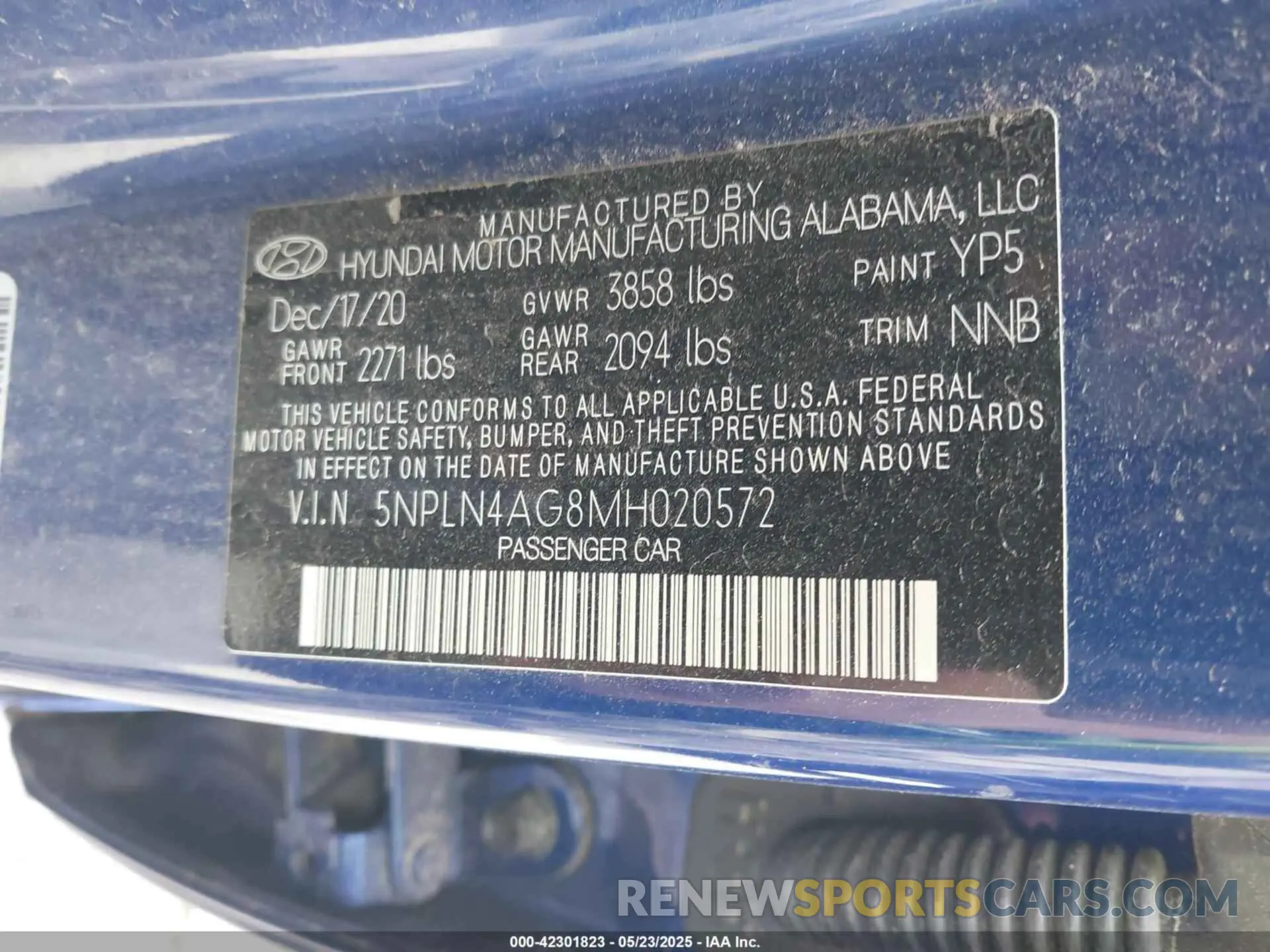 9 Фотография поврежденного автомобиля 5NPLN4AG8MH020572 HYUNDAI ELANTRA 2021