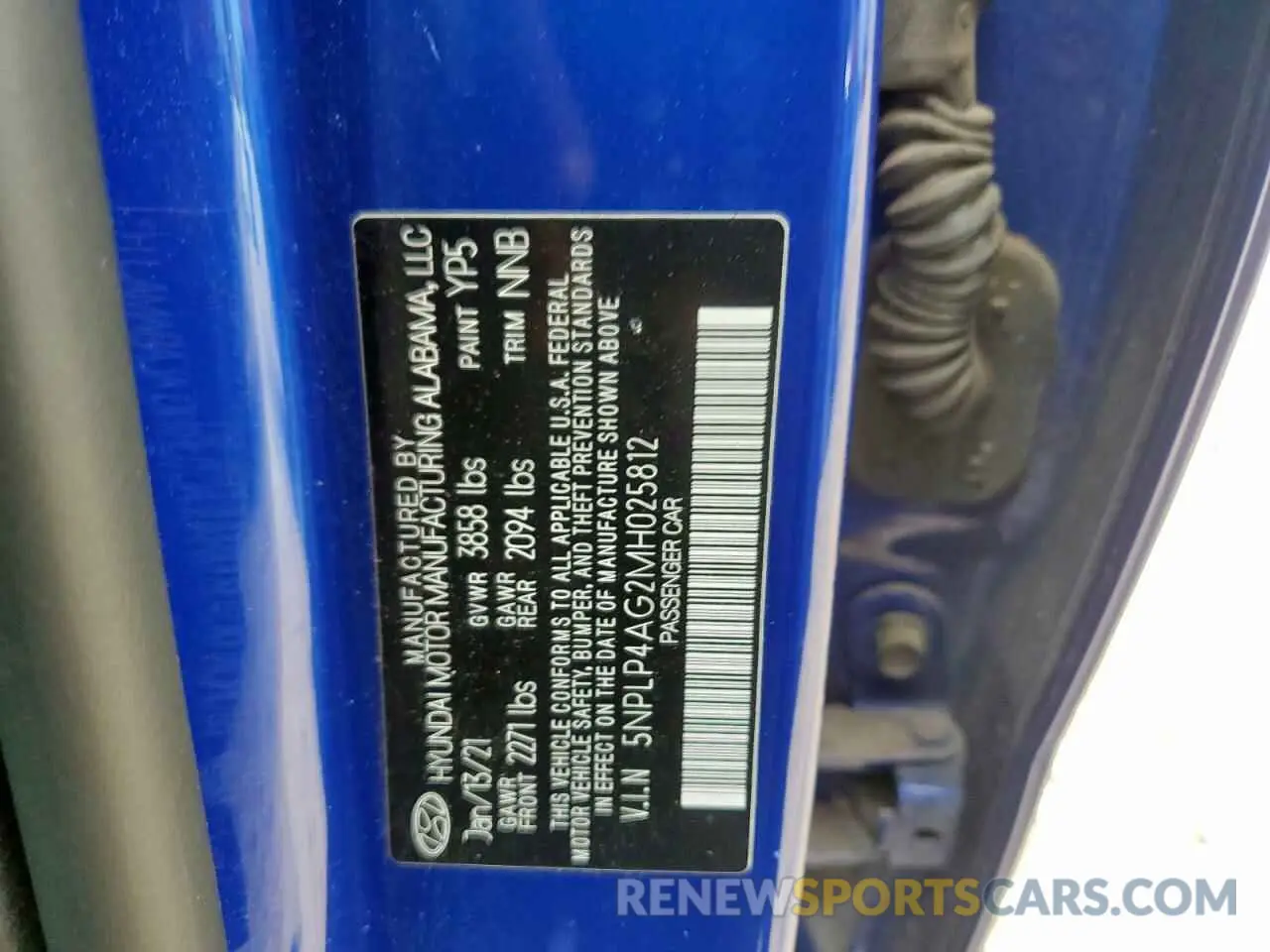 12 Photograph of a damaged car 5NPLP4AG2MH025812 HYUNDAI ELANTRA 2021